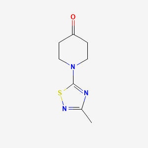 1-(3-methyl-1,2,4-thiadiazol-5-yl)piperidin-4-one structure, CAS 927397-48-6