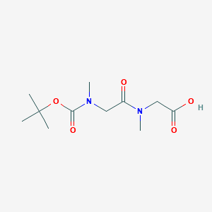 2-(2-((tert-butoxycarbonyl)(methyl)amino)-N-methylacetamido)aceticacid structure, CAS 56612-14-7