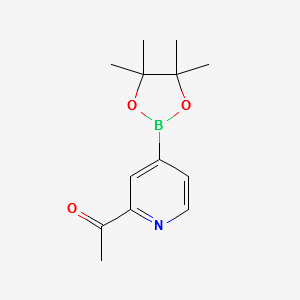 1-(4-(4,4,5,5-tetramethyl-1,3,2-dioxaborolan-2-yl)pyridin-2-yl)ethanone structure, CAS 741709-58-0