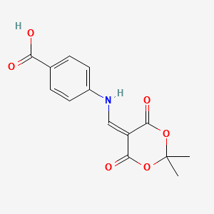 4-[(2,2-Dimethyl-4,6-dioxo-[1,3]dioxan-5-ylidenemethyl)-amino]-benzoicacid structure, CAS 185130-11-4