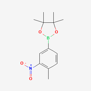 4,4,5,5-tetramethyl-2-(3-methyl-4-nitrophenyl)-1,3,2-dioxaborolane structure, CAS 1072945-06-2