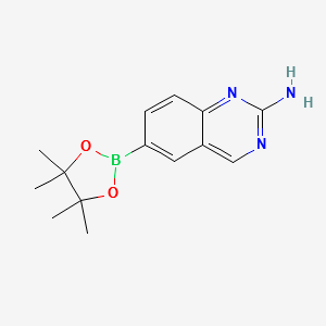 6-(4,4,5,5-tetramethyl-1,3,2-dioxaborolan-2-yl)quinazolin-2-amine structure, CAS 882670-92-0