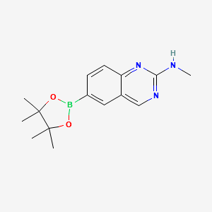 N-methyl-6-(4,4,5,5-tetramethyl-1,3,2-dioxaborolan-2-yl)quinazolin-2-amine structure, CAS 913067-91-1