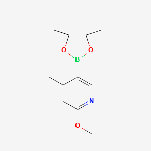 2-Methoxy-4-methyl-5-(4,4,5,5-tetramethyl-[1,3,2]dioxaborolan-2-yl)-pyridine structure, CAS 1093951-66-6