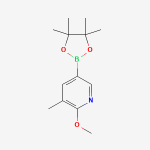 2-Methoxy-3-methyl-5-(4,4,5,5-tetramethyl-[1,3,2]dioxaborolan-2-yl)-pyridine structure, CAS 1083168-83-5