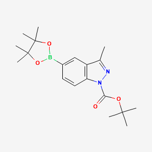 1-N-Boc-3-methyl-indazole-5-boronicacidpinacolester structure, CAS 864770-82-1