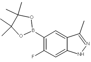 1H-6-fluoro-3-methyl-indazole-5-boronicacidpinacolester structure, CAS 864773-67-1