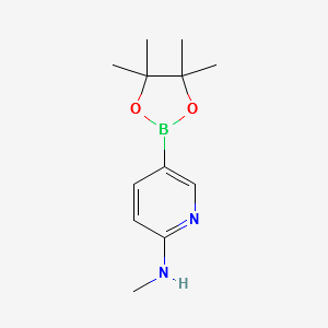 N-methyl-5-(4,4,5,5-tetramethyl-1,3,2-dioxaborolan-2-yl)pyridin-2-amine structure, CAS 1005009-98-2