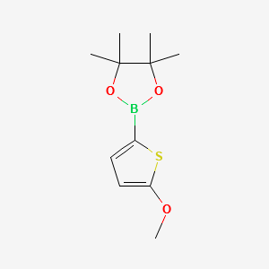 2-(5-methoxythiophen-2-yl)-4,4,5,5-tetramethyl-1,3,2-dioxaborolane structure, CAS 596819-12-4