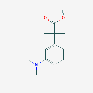 2-(3-Dimethylamino-phenyl)-2-methyl-propionicacid structure, CAS 1176042-65-1