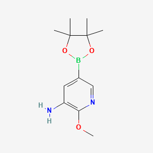 2-methoxy-5-(4,4,5,5-tetramethyl-1,3,2-dioxaborolan-2-yl)pyridin-3-amine structure, CAS 893440-50-1