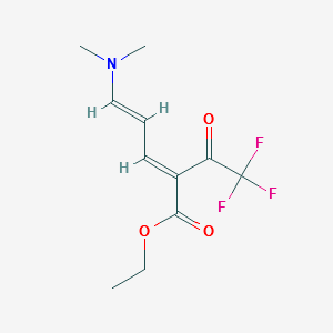 5-Dimethylamino-2-(2,2,2-trifluoro-acetyl)-penta-2,4-dienoicacidethylester structure, CAS 1146961-22-9