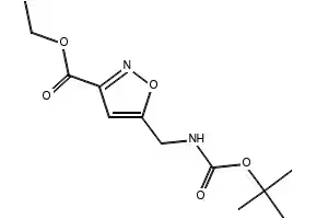5-(tert-Butoxycarbonylamino-methyl)-isoxazole-3-carboxylicacidethylester structure, CAS 253196-37-1
