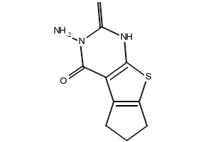 2-Amino-3,5,6,7-tetrahydro-cyclopentapyrimidin-4-one structure, CAS 33081-06-0