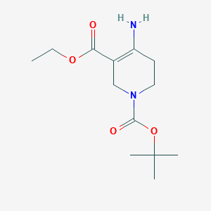 4-Amino-5,6-dihydro-2H-pyridine-1,3-dicarboxylicacid1-tert-butylester3-ethylester structure, CAS 947403-75-0