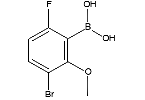 3-Bromo-6-fluoro-2-methoxyphenylboronicacid structure, CAS 957120-30-8