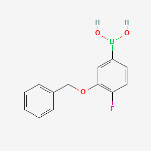 3-(Benzyloxy)-4-fluorophenylboronicacid structure, CAS 957034-74-1