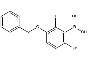 3-(Benzyloxy)-6-bromo-2-fluorophenylboronicacid structure, CAS 957035-10-8