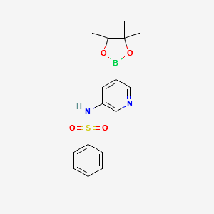 4-methyl-N-(5-(4,4,5,5-tetramethyl-1,3,2-dioxaborolan-2-yl)pyridin-3-yl)benzenesulfonamide structure, CAS 1162681-06-2