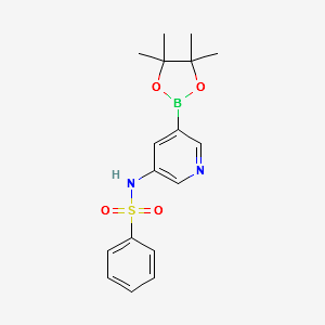 N-(5-(4,4,5,5-tetramethyl-1,3,2-dioxaborolan-2-yl)pyridin-3-yl)benzenesulfonamide structure, CAS 1083326-28-6