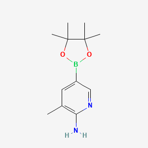 3-methyl-5-(4,4,5,5-tetramethyl-1,3,2-dioxaborolan-2-yl)pyridin-2-amine structure, CAS 1111637-91-2