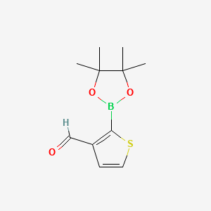 2-(4,4,5,5-tetramethyl-1,3,2-dioxaborolan-2-yl)thiophene-3-carbaldehyde structure, CAS 632325-55-4