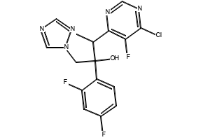 (2R,3S/2S,3R)-3-(4-Chloro-5-fluoro-6-pyrimidinyl)-2-(2,4-difluorophenyl)butan-2-olhydrochloride structure, CAS 188416-35-5