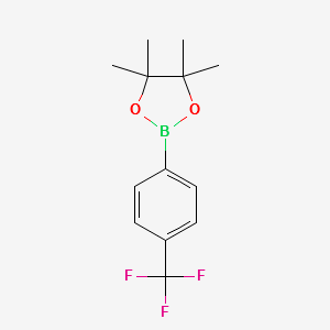 2-(4-(trifluoromethyl)phenyl)-4,4,5,5-tetramethyl-1,3,2-dioxaborolane structure, CAS 214360-65-3
