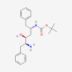 (2S,3S,5S)-5-(tert-Butyloxycarbonyl)amino-2-amino-3-hydroxy-1,6-diphenylhexane structure, CAS 144163-85-9