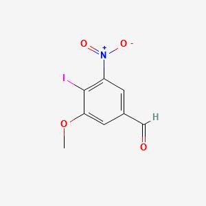 3-Methoxy-4-iodo-5-nitro-benzaldehyde structure, CAS 1021493-53-7