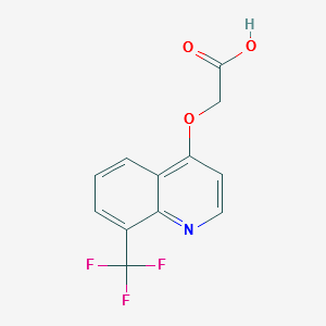 (8-Trifluoromethyl-quinolin-4-yloxy)-aceticacid structure, CAS 845264-81-5