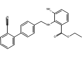 Ethyl-3-amino-2-[(2-cyanobiphenyl-4-yl)methyl]-aminobenzoate structure, CAS 136285-69-3