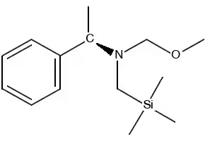 (S)-N-(methoxymethyl)-1-phenyl-N-((trimethylsilyl)methyl)ethanamine structure, CAS 143140-08-3