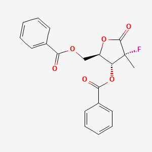 ((2R,3R,4R)-3-(benzoyloxy)-4-fluoro-4-methyl-5-oxotetrahydrofuran-2-yl)methylbenzoate structure, CAS 874638-80-9
