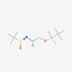 (S,E)-N-(2-(tert-butyldimethylsilyloxy)ethylidene)-2-methylpropane-2-sulfinamide structure, CAS 918413-70-4