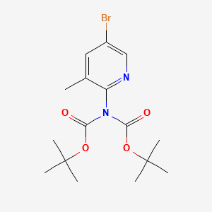 Di-tert-butyl[5-bromo-3-methylpyridin-2-yl]imidodicarbonate structure, CAS 497159-91-8