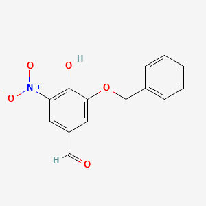 3-Benzyloxy-4-hydroxy-5-nitro-benzaldehyde structure, CAS 312327-13-2
