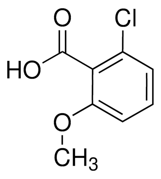 2-Chloro-6-methoxy-benzoicacid structure, CAS 3260-89-7
