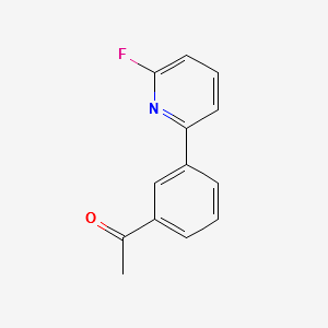 1-(3-(6-fluoropyridin-2-yl)phenyl)ethanone structure, CAS 1245642-55-0