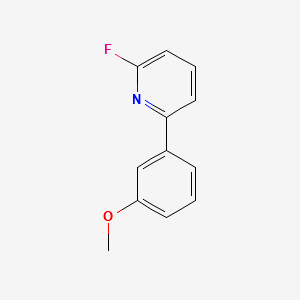 2-fluoro-6-(3-methoxyphenyl)pyridine structure, CAS 1245650-00-3
