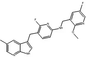 6-fluoro-N-methyl-2,4'-bipyridin-2'-amine structure, CAS 1245649-68-6