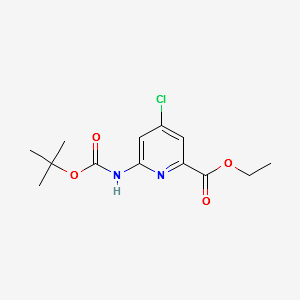 ethyl6-(tert-butoxycarbonylamino)-4-chloropicolinate structure, CAS 1114966-47-0