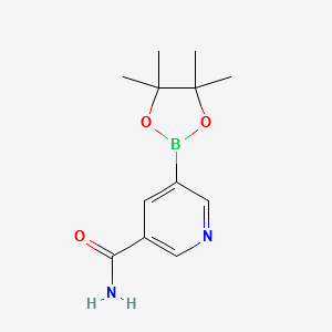 5-(4,4,5,5-tetramethyl-1,3,2-dioxaborolan-2-yl)nicotinamide structure, CAS 1169402-51-0