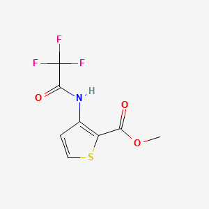 3-(2,2,2-Trifluoro-acetylamino)-thiophene-2-carboxylicacidmethylester structure, CAS 79128-68-0