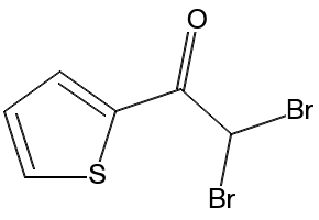 2,2-Dibromo-1-thiophen-2-ylethanone structure, CAS 68672-88-8