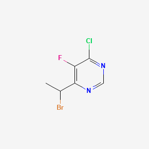 4-(1-Bromoethyl)-6-chloro-5-fluoropyrimidine structure, CAS 188416-28-6