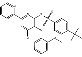 4-(1,1-Dimethylethyl)-N-[6-[2-formyloxy]ethoxy]-5-(2-methoxyphenoxy][2,2’-bipyrimidin]-4-yl]benzenesulfonamide structure, CAS 301646-61-7