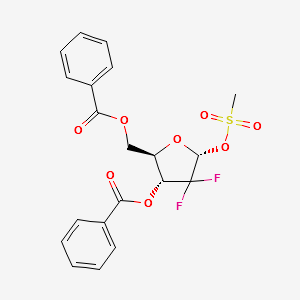3,5-Di-O-benzoyl-2-deoxy-2,2-difluoro-1-O-methanesulfonyl-D-ribofuranose structure, CAS 134877-43-3