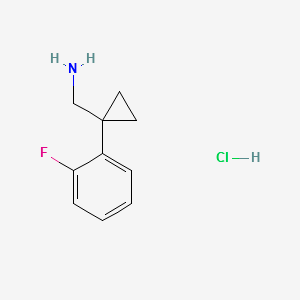 (1-(2-Fluorophenyl)cyclopropyl)methanaminehydrochloride structure, CAS 1228878-99-6