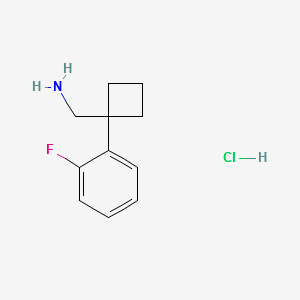 (1-(2-Fluorophenyl)cyclobutyl)methanaminehydrochloride structure, CAS 1228879-43-3
